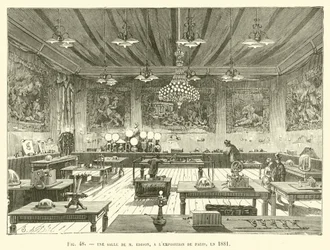 Ein Raum von M. Edison, auf der Pariser Ausstellung, 1881